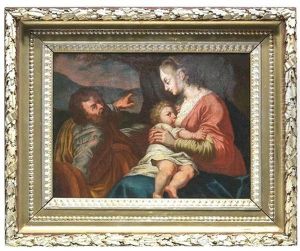 Heilge Familie Vor Landschaftshintergrund. Bez by Marti Leon (M.A.) Zeuger