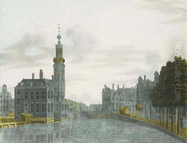 Amsterdam, A View To The East-north-east Over The Singel Towards The Munttoren With The Inn De Munt, The Muntshus With The Reguliersbreestraat To The Right, The Binnenamstel In The Background - view 1