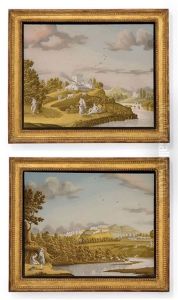 Couple And Infant Child On Riverbank (+ A Seated Fisherman And Attendant Viewing A Distant Shepherd And Flock; 2 Works) Couple And Infant Child On Riverbank (+ A Seated Fisherman And Attendant Viewing A Distant Shepherd And Flock; 2 Works)