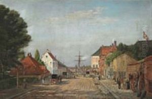 Summer Day In Toldbodvej (esplanaden) by Christian Olavius Zeuthen