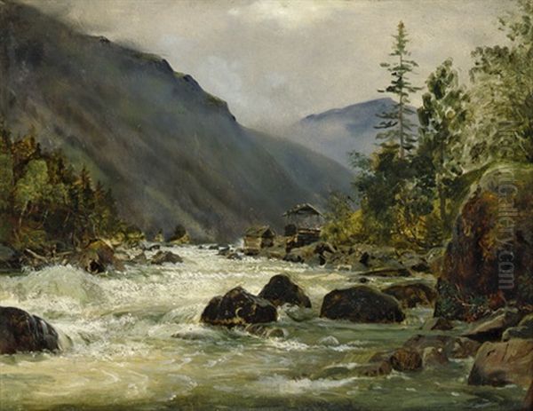 Norwegische Gebirgslandschaft Mit Einem Flus - view 1