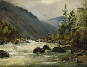 Norwegische Gebirgslandschaft Mit Einem Flus by Christian Olavius Zeuthen
