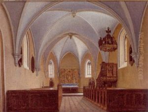 Kirkeinterior by Christian Olavius Zeuthen
