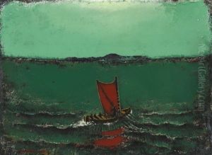Ship With Red Sails by Ernst Johan Zeuthen