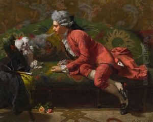 Eleganter Junger Herr Am Diwan by Alessandro Zezzos