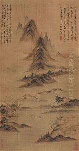 Fishing And The Mountain In Autumn Fishing And The Mountain In Autumn