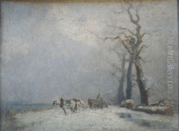Chevaux Dans La Neige - view 1