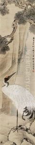 Pine And Crane by Zhang Wentao