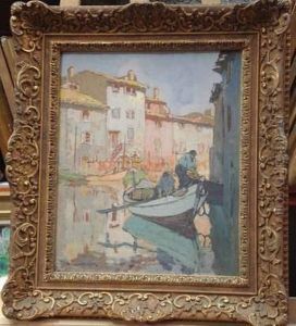 Batelier Sur Un Canal A Venise by Leon Broquet