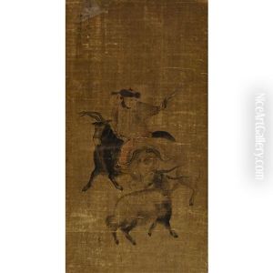 Hirte Mit Seinem Vieh by  Zhao Yong