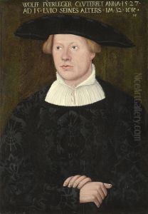 Portrait Of Wolff Fuerleger, Three-quarter Length by Hans Brosamer