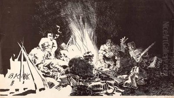 Soldaten Am Lagerfeuer - view 1