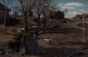 Last Snow In The Village by Stanislav Yulianovich Zhukovsky
