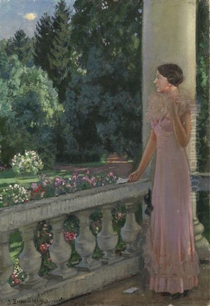 Lady On A Balcony, Podorosk Estate, Belarus - view 1