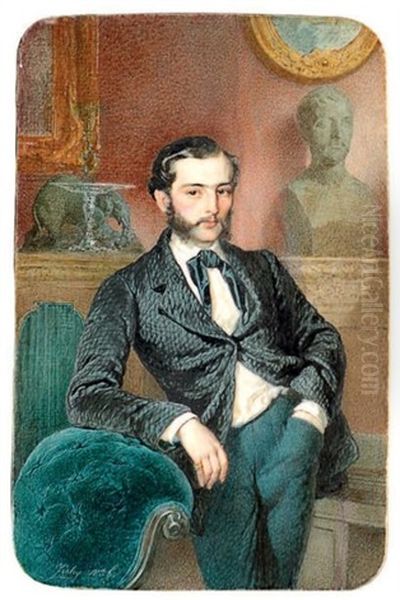 Portrait D'un Jeune Homme De Qualite, Dans Son Interieur - view 1