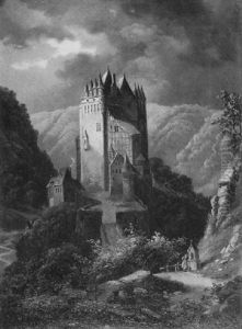 Mittelalterliche Burg In Gebirgslandschaft