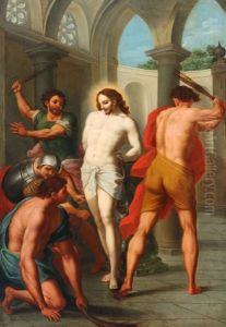 Religious Scene With Christ Being Whipped by Januarius Zick