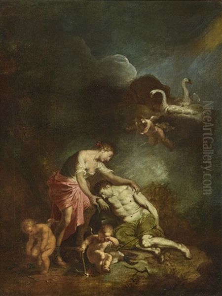 The Birth Of Adonis - Venus Lamenting The Death Of Adonis (pair) - view 1