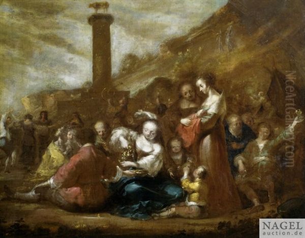 Die Israeliten Nach Dem Auszug Aus Agypten Mit Dem Goldenen Kalb - view 1