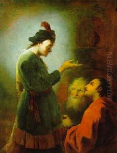 Joseph Deutet Die Traeume Der Gefangenen by Johann Zick