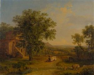 Campagnalandschaft Mit Schafer Und Seiner Herde Campagnalandschaft Mit Schafer Und Seiner Herde