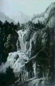 Reichnbachfall Bei Meiringen by Jakob Ziegler-Sulzberger