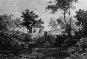 Wassermuhle Mit Steinerner Brucke by Julius Zielke