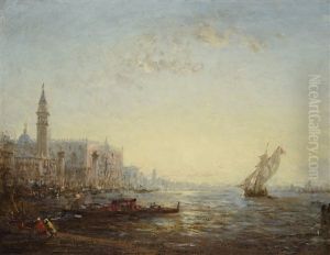 Venice, Sunrise Over Bacino Di San Marco by Felix Ziem