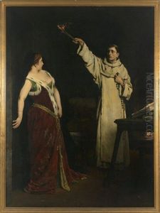 La Tentation De Saint Thomas D'aquin by Francois Edouard Zier