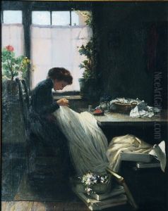 Sewing Woman by Hans August Zierngibl