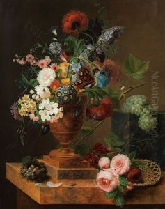 Still Life With Flowers by Georges Frederic Ziesel