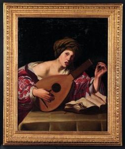 Le Joueur De Violon Et La Joueuse De Luth (pair)