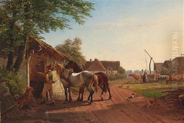 Farmer With His Horses - view 1