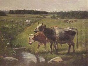 Landscape With Cows by Vilhelm (Joh. V.) Zillen