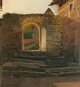 Gehoft In Neuengonna Bei Jena by Wilhelm Carl August Zimmer