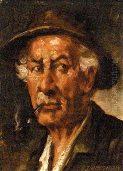 Elderly Man With A Pipe - view 1