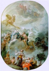 Allegorie Des Fruhlings Und Des Sommers by Johannes Baptist Zimmermann