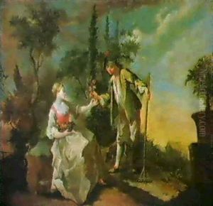 Der Verliebte Gartner, Eine Allegorie Des Fruhlings. by Johannes Baptist Zimmermann