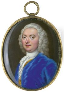 Bildnis Eines Herrn Genannt Lord Delamer Mit Weiser Perucke Im Blauen Samtrock Mit Spitzenhalstuch