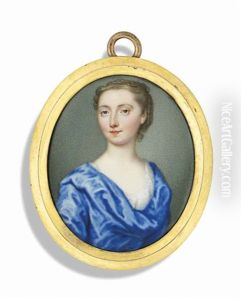 A Lady, In Blue Silk Dress