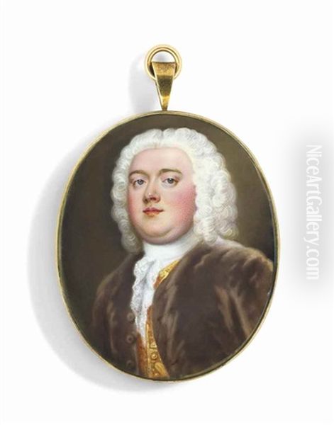 A Gentleman, In Brown Coat, Powdered Curling Wig - view 1