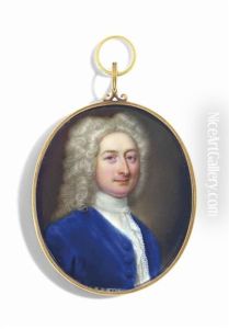 A Gentleman Called Joseph Addison, In Blue Velvet Coat, White Stock And Lace Cravat