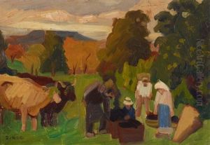 Vendanges En Auvergne by Jules Emile Zingg