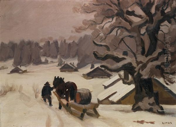 Traineau Dans La Neige - view 1