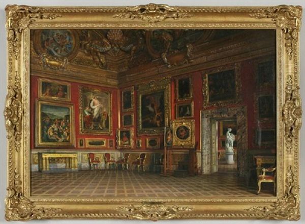 Interior Of A Gallery In The Pitti Palace, Florence - view 1