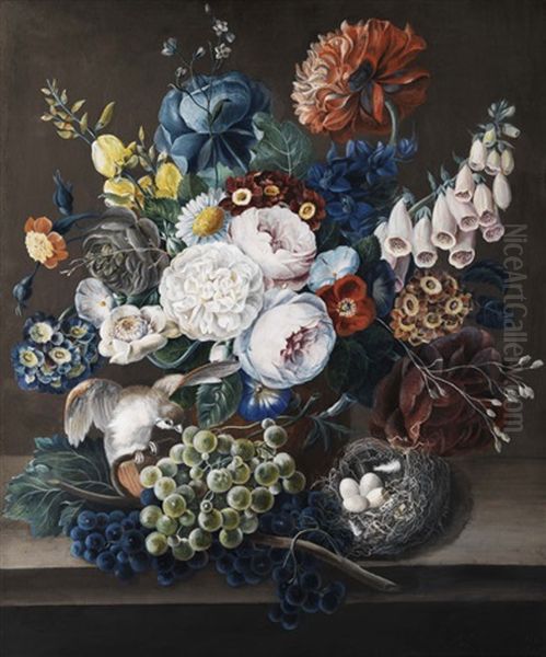 Grosser Blumenstrauss In Vase - view 1