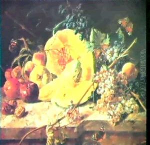 Still Life With Fruit, Nuts, Butterflies And A Bee Still Life With Fruit, Nuts, Butterflies And A Bee