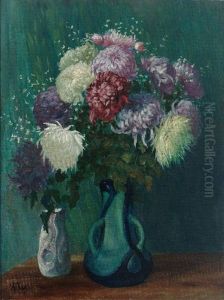 Chrysanthemenstraus Und Jugendstilvasen