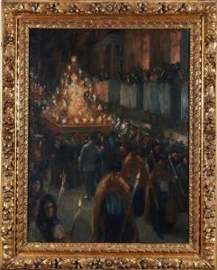 La Procession En Espagne by Henri Achille Zo
