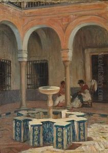 Fileuses Dans Le Patio